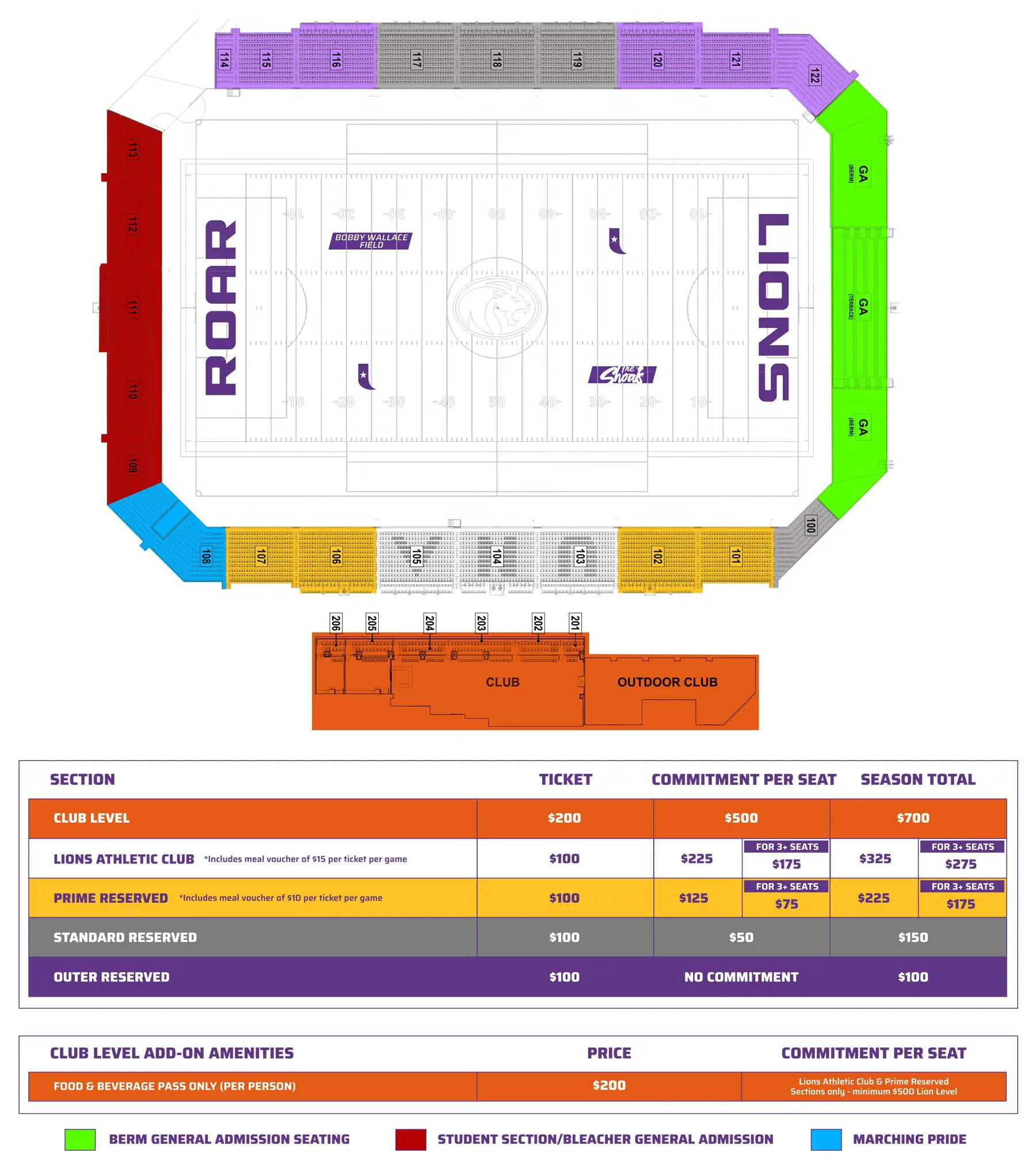 Football seating map